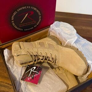 NEW BOX Rothco Desert Forced Entry 8" Deployment Boots Men Size 9R - BONUS PANTS